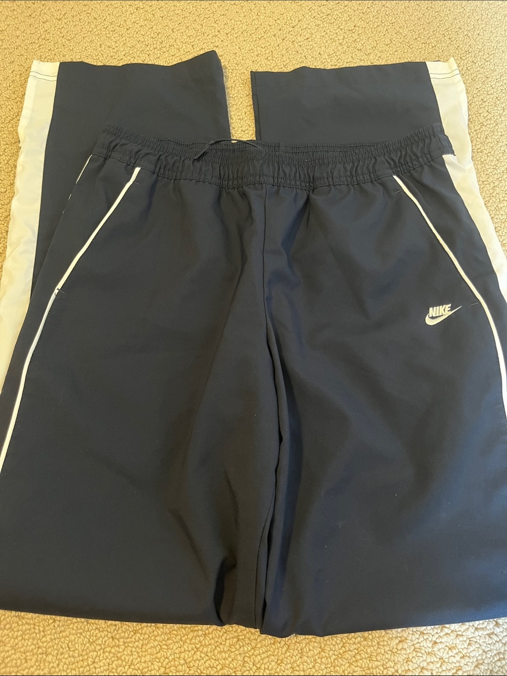 Nike Black Trackpants Sweatpants with White Embroidered Small